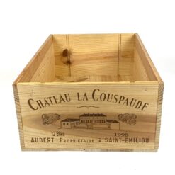 Medinė dėžė 12-ai vyno butelių „Château La Couspaude” 50,5×33,5×17,5 cm