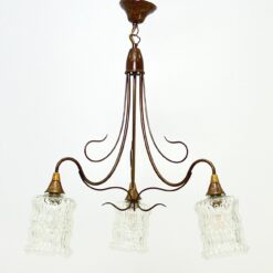 Pakabinamas Bonalux Kalthoff metalinis trijų šakų šviestuvas stikliniais gaubtais 50x50x70 cm