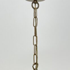 Pakabinamas Sorpetaler Leuchten penkių šakų šviestuvas iš metalo ir medžio su stikliniais gaubtais 57x57x46 cm
