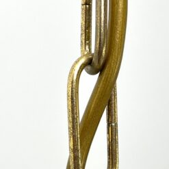 Pakabinamas Edison Light aukso spalvos keturių šakų metalinis šviestuvas su augalinių motyvų stiklais 56x56x92 cm