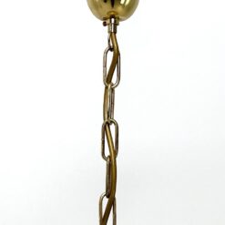 Pakabinamas Edison Light aukso spalvos keturių šakų metalinis šviestuvas su augalinių motyvų stiklais 56x56x92 cm