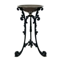 Žalvarinis apvalus praustuvas su metaliniu ornamentiniu stovu 53x53x82 cm