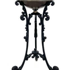 Žalvarinis apvalus praustuvas su metaliniu ornamentiniu stovu 53x53x82 cm