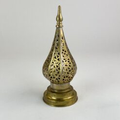 Žalvarinė marokietiško stiliaus ažūrinė žvakidė 9,5x9,5x25 cm