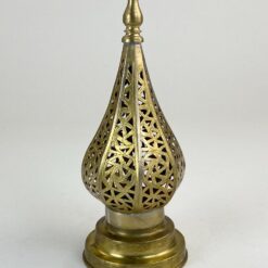 Žalvarinė marokietiško stiliaus ažūrinė žvakidė 9,5×9,5×25 cm