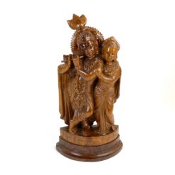 Medinė hinduizmo dievybių Radha ir Krishna statula 9x19x36,5 cm