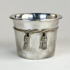 Prancūziškas SIS L'Ecuyer sidabruoto metalo vazonėlis 13,5x13,5x10 cm