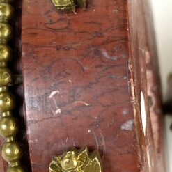 Prabangios rokoko stiliaus žalvarinės žvakidės su marmuru 2 vnt. komplektas 9,5×9,5×10 cm