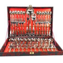 Metalinių stalo įrankių komplektas 12-ai asmenų su dėže 32,5x49x7 cm