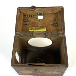 Belgiškas nikeliuoto žalvario balandžių lenktynių laikmatis Imperator Toulet su ąžuoline dėže, gamintojas Henry Martens & Cie 11,5×17,5×18 cm