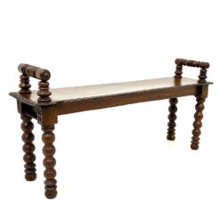 Senovinis drožinėtas ąžuolinis suoliukas 27,5×113,5×54 cm, 41 cm