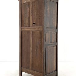 Tamsiai ruda siaura ąžuolo masyvo vienų durų spinta 52x77x169 cm