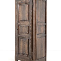 Tamsiai ruda siaura ąžuolo masyvo vienų durų spinta 52x77x169 cm