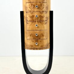 Art Deco stiliaus siaura šešių stalčių komoda 43x45x126 cm