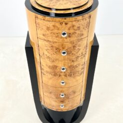 Art Deco stiliaus siaura šešių stalčių komoda 43x45x126 cm