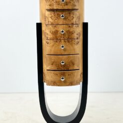 Art Deco stiliaus siaura šešių stalčių komoda 43x45x126 cm