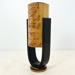 Art Deco stiliaus siaura šešių stalčių komoda 43x45x126 cm