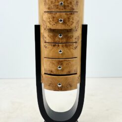 Art Deco stiliaus siaura šešių stalčių komoda 43x45x126 cm