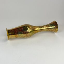 Žalvarinė indiška ornamentais dekoruota vaza 9,5×9,5×35 cm