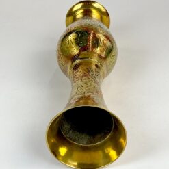 Žalvarinė indiška ornamentais dekoruota vaza 9,5×9,5×35 cm