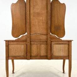 Ąžuolinis kosmetinis penkių stalčių stalas su veidrodžiu 48x125x160 cm