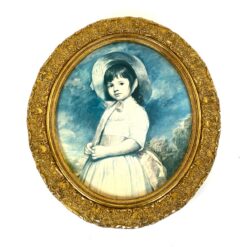 George Romney darbo Miss Juliana Willoughby printas ovaliame aukso spalvos rėme 4,5x51,5x58,5 cm