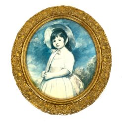 George Romney darbo Miss Juliana Willoughby printas ovaliame aukso spalvos rėme 4,5×51,5×58,5 cm