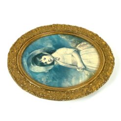 George Romney darbo Miss Juliana Willoughby printas ovaliame aukso spalvos rėme 4,5×51,5×58,5 cm