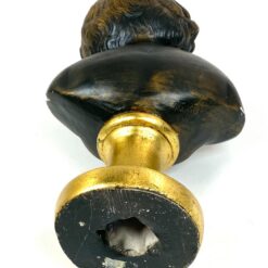 Bronzos ir žalvario spalvų vaiko biustas iš gipso 14x20x36 cm