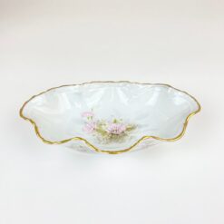 Prancūziškas porcelianinis Limoges Sélection Gilis dubenėlis banguota kraštine 11x17,5x4,5 cm