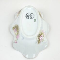 Prancūziškas porcelianinis Limoges Sélection Gilis dubenėlis banguota kraštine 11×17,5×4,5 cm