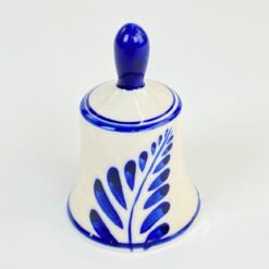 Keramikinis rankinis delfto stiliaus varpelis 5,5x5,5x8,5 cm