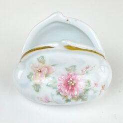 Prancūziškas porcelianinis Limoges rankinės formos indelis 5,5x8x6 cm