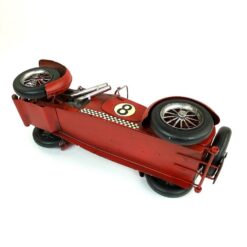 Vintažinio stiliaus metalinis 1920-ųjų laikotarpio lenktyninio automobilio modeliukas 33x13x12 cm