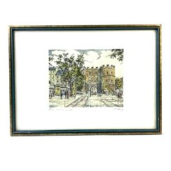 Spalvotas grafikos darbas Köln Hohencentre mediniame rėme su stiklu 1,5x37x27 cm