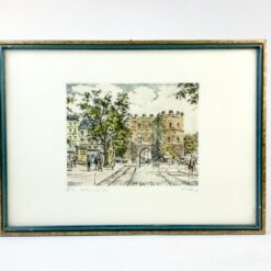 Spalvotas grafikos darbas Köln Hohencentre mediniame rėme su stiklu 1,5x37x27 cm