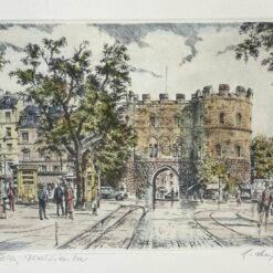 Spalvotas grafikos darbas Köln Hohencentre mediniame rėme su stiklu 1,5x37x27 cm