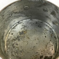 Miniatiūrinis varinis puodukas alavuota vidine dalimi su žalvarine rankena 200 ml 9x18x9,5 cm