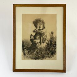 Andreas Paul Weber litografija "Swinegel", 1948 m., mediniame rėme su stiklu 2x32x41,5 cm