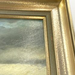 Ant kartono aliejiniais dažais tapytas jūros peizažas mediniame rėme 4×52,5×38 cm