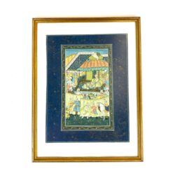 Ant audinio tapytas persiško Mughal stiliaus paveikslas mediniame rėme su stiklu 1,5x32x42 cm